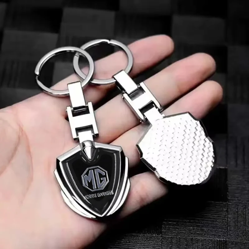 MG Shield Metal Keychain Key Ring Pendant for Morris Garages MG3 MG5 MG6 MG7 ZS HS GT Auto Styling Accessories