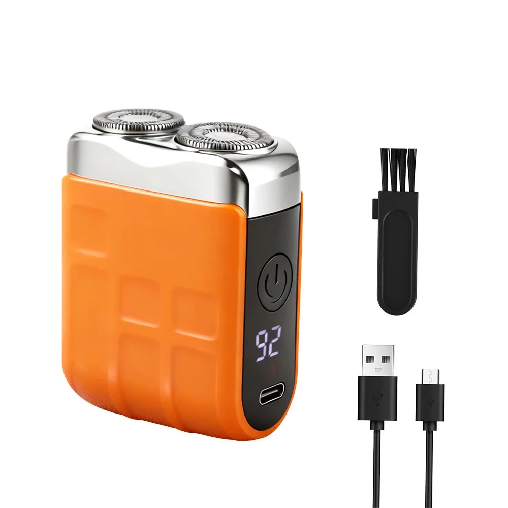 

USB перезаряжаемая мини-электробритва для сухого и влажного использования, малошумный триммер для бороды, моющаяся интеллектуальная электробритва с двойным управлением