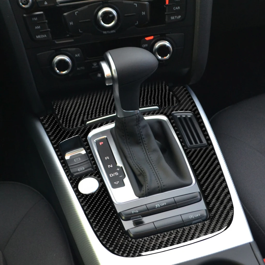 For Audi A4 B8 A5 S5 Carbon Fiber Center Console Dashboard Gear Shift Air Outlet Vent Trim Set Car Interior Accessories Sticker
