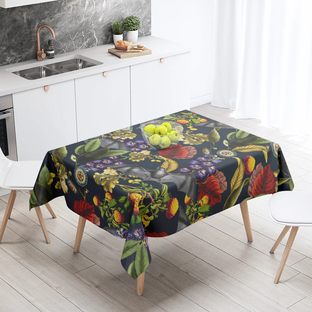 Home tablecloths dining decoration and rectangular table accessories waterproof cloth Anti-stain restaurant Nordic plant flower