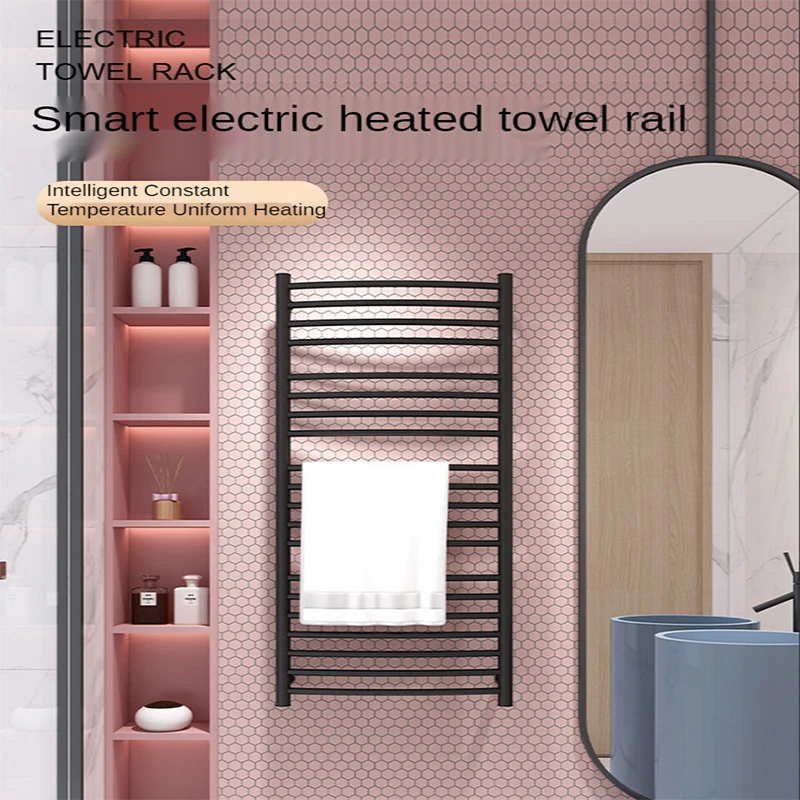 Perforation-free Smart Electric Heating Towel Rack Bathroom Bathroom Heating and Drying Stainless Steel Rack