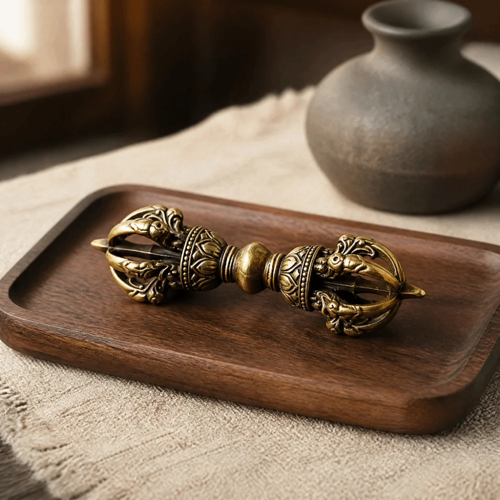Brass Brass Dorje Vajra Collection Quality Ritual Tool Buddhist Ritual Pestle Fine Craftsmanship Dorje Vajra Decoration