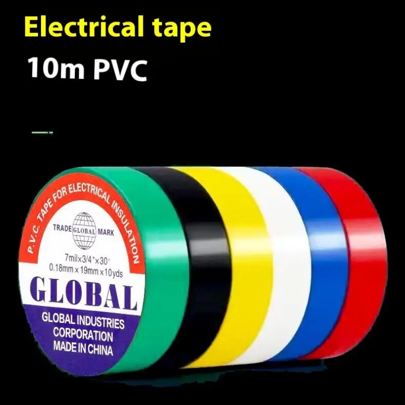 5 rollen industriële huishoudelijke 10 m hittebestendige rubberen elektrische tape met duurzame en zachte isolatielijm