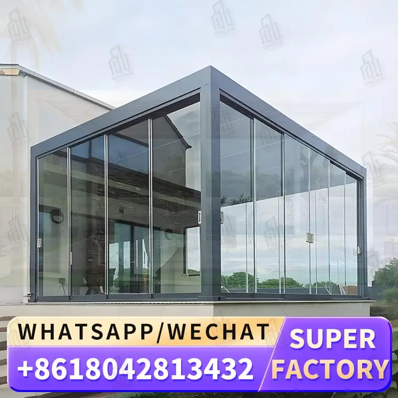 

Outdoor Motorized Aluminum Louvered Roof with Waterproof Dimmable Lighting Modern Bioclimatic Sunshade Pergola Kit for Gardens P