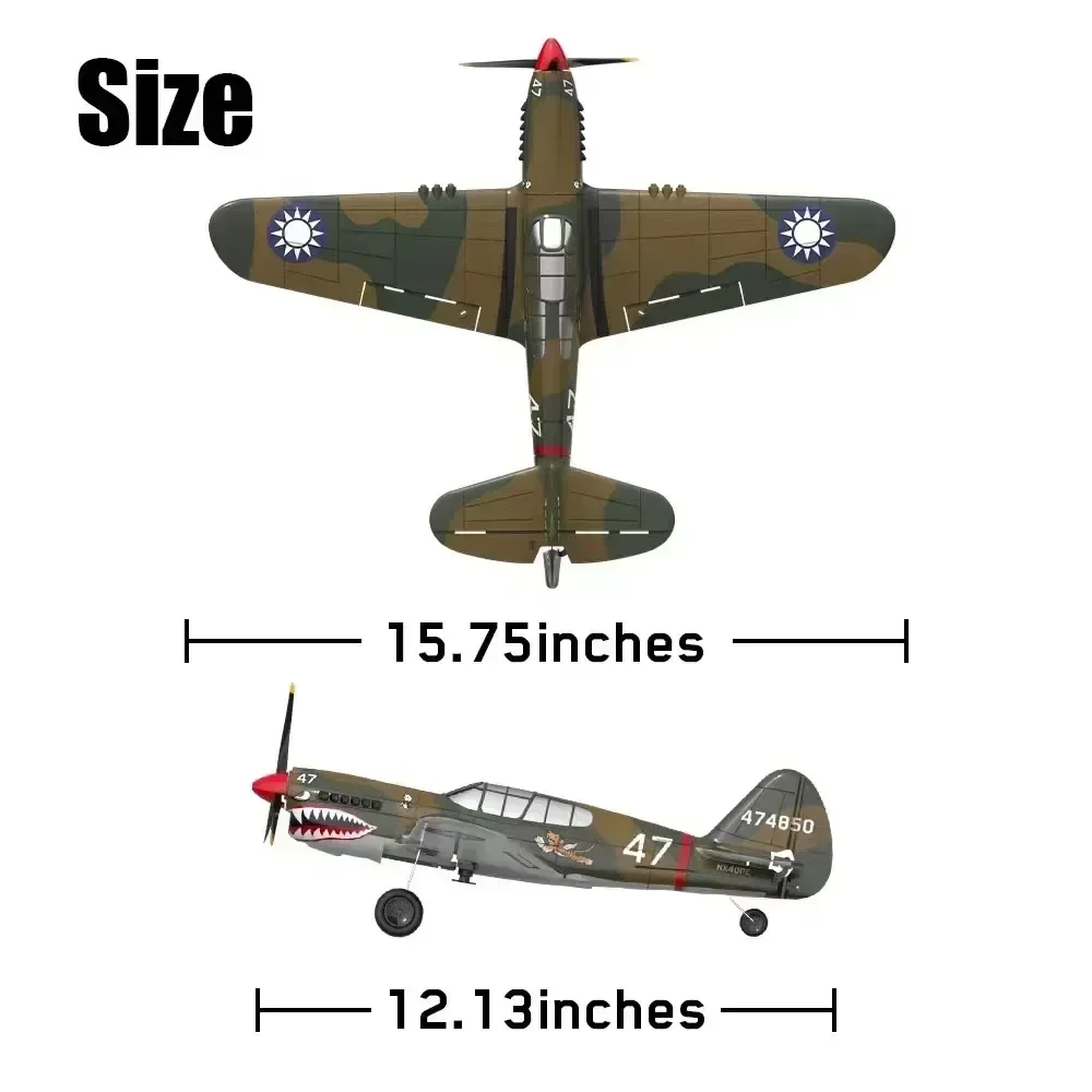 Olanz-US P-40 Fighter Modelo Planador, Aeronaves de asa fixa, brinquedo elétrico, controle remoto, Epp Foam, Presente