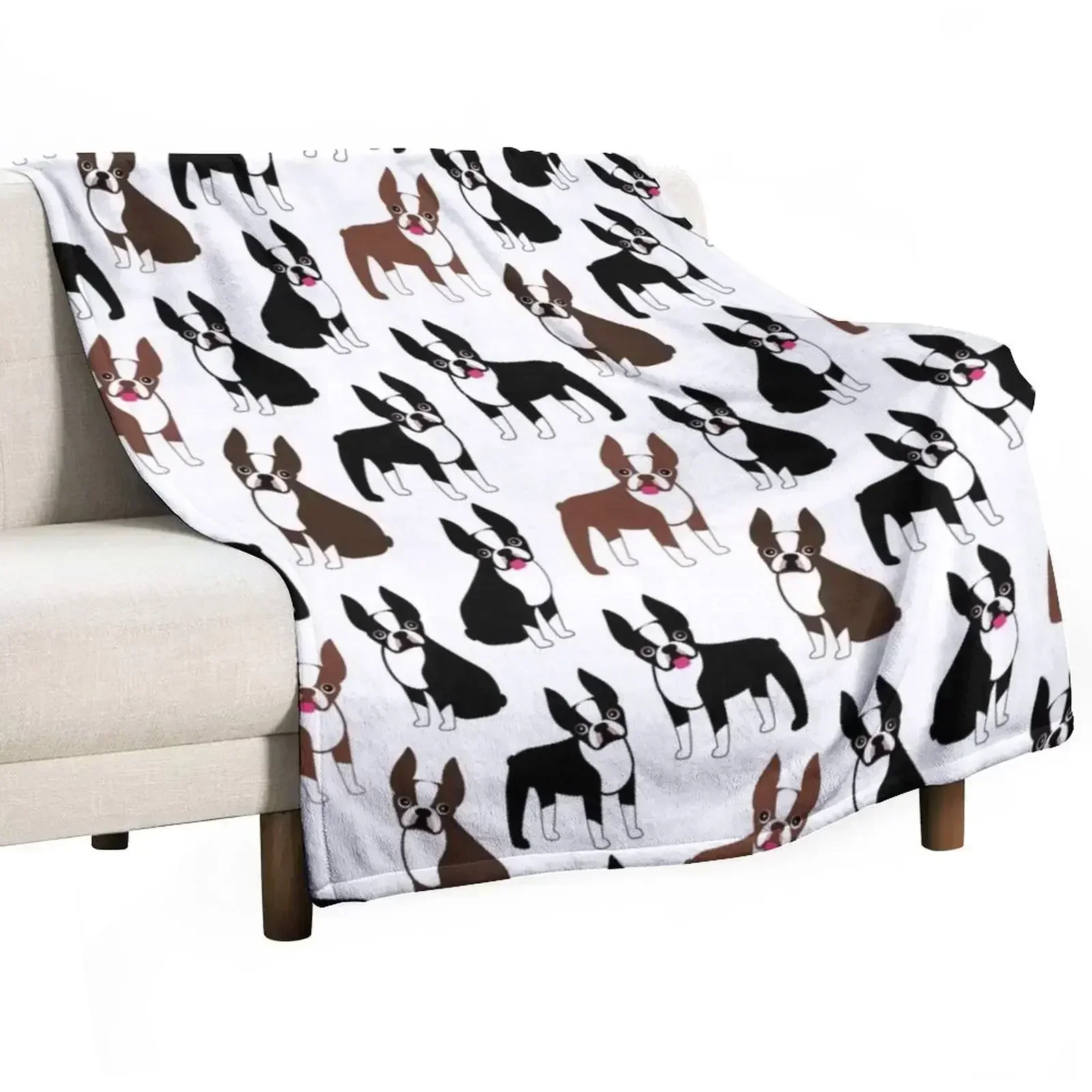 

Boston Terriers Throw Blanket Travel Cute Vintage Decorative Sofa Blankets