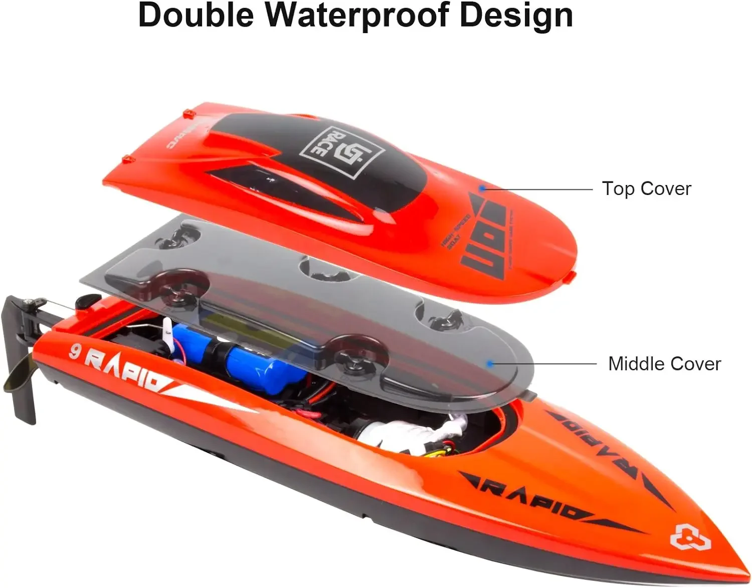 UDIR/C UDI009 UDI 2.4Ghz RC Racing Boat for Adults 30KM/H High Speed Electronic Remote Control Boat for Kids RC Boat