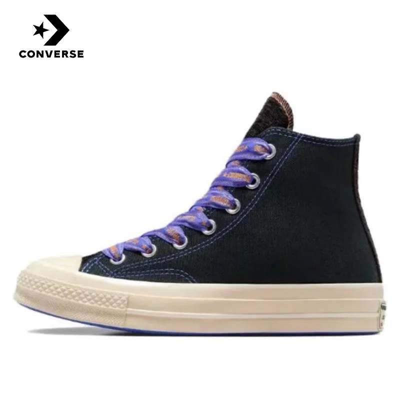 

Converse 1970s износостойкие АМОРТИЗИРУЮЩИЕ НЕСКОЛЬЗЯЩИЕ высокие холщовые ботинки для мужчин и женщин, черного и фиолетового цвета