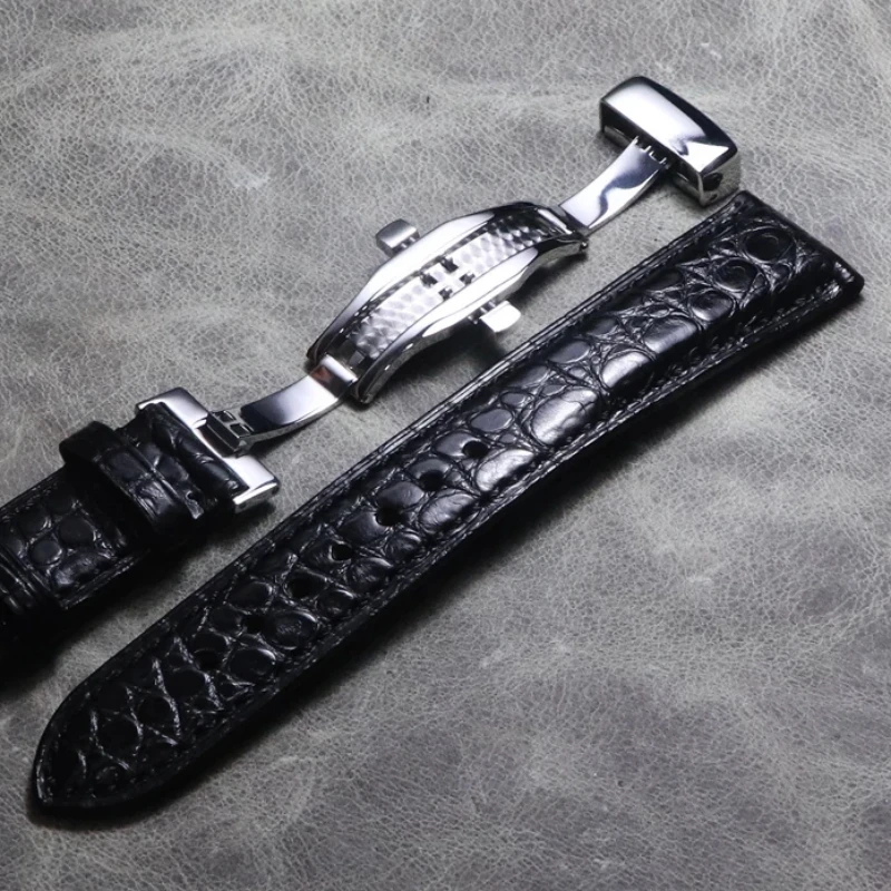 

Butterfly Buckle Crocodile watchband 18mm 19mm 20mm 21mm 22mm Luxury Genuine Alligator Watch Straps Bands chain Wristband