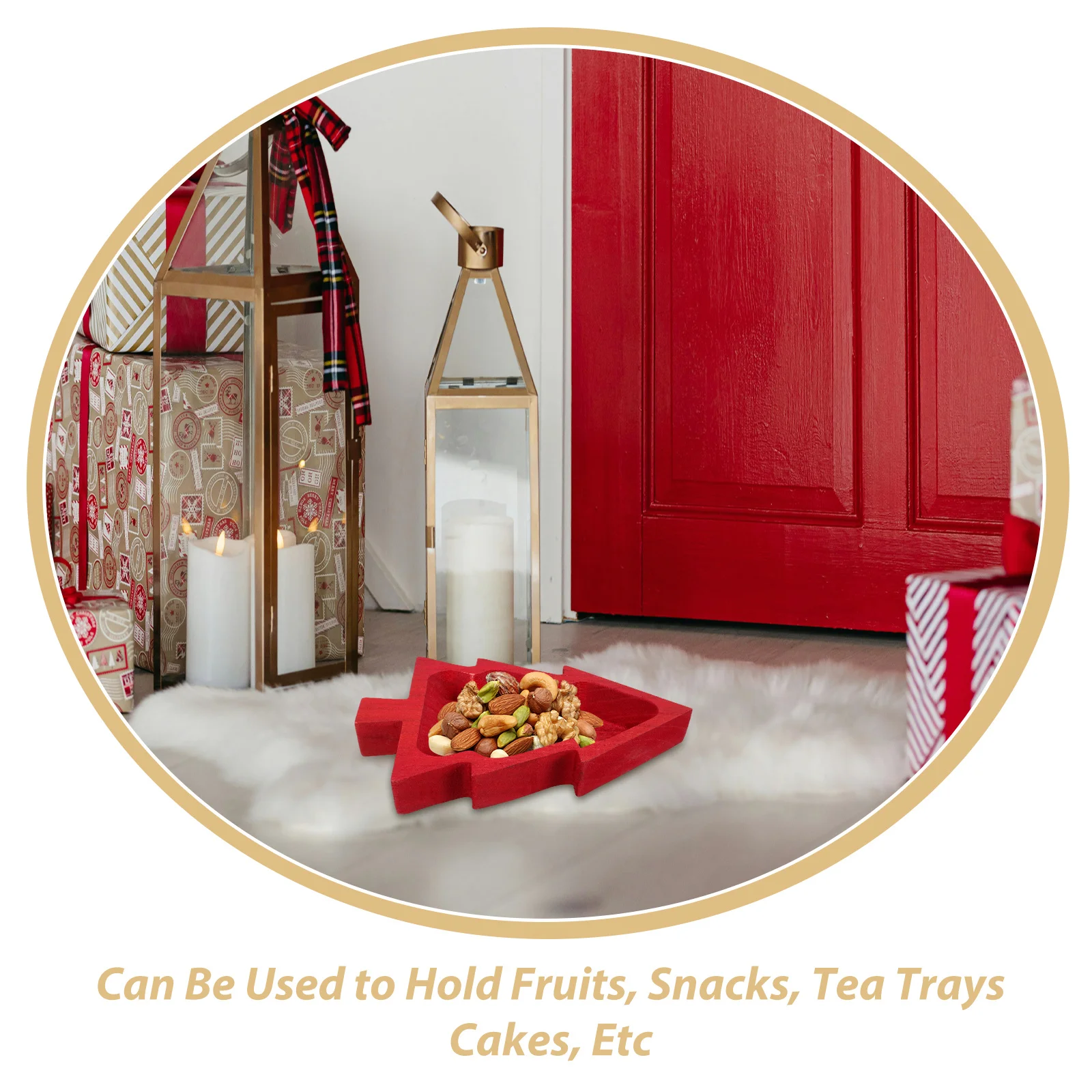 

Christmas Tree Shaped Fruit Tray Large Capacity Smooth Surface For Snacks Nuts Desserts Appetizer Plate Party Serving Dish