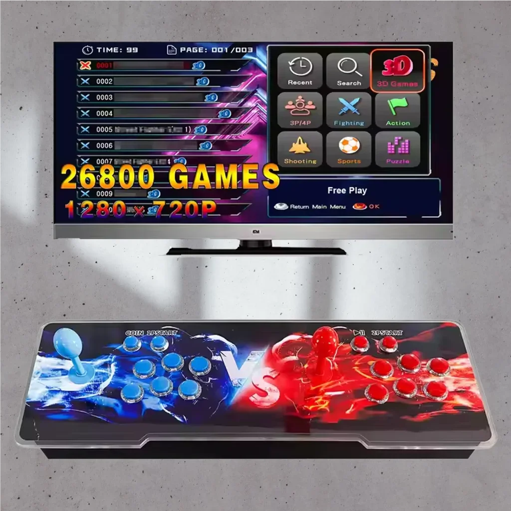 

26800 в 1 аркадная консоль Pandora box 2025 3D Ретро аркадная игровая консоль Шкаф Bartop 8-контактные джойстики Кнопки