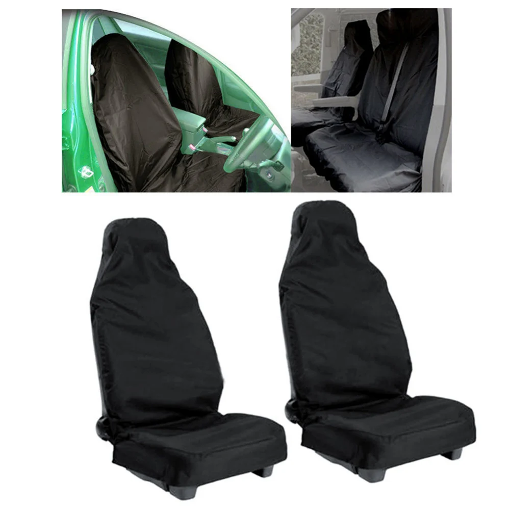 

2Pcs Black Waterproof Nylon Seat Covers for Most Car Van Seats and Dining Chair Use Car Seat Covers Waterproof Chair Cover