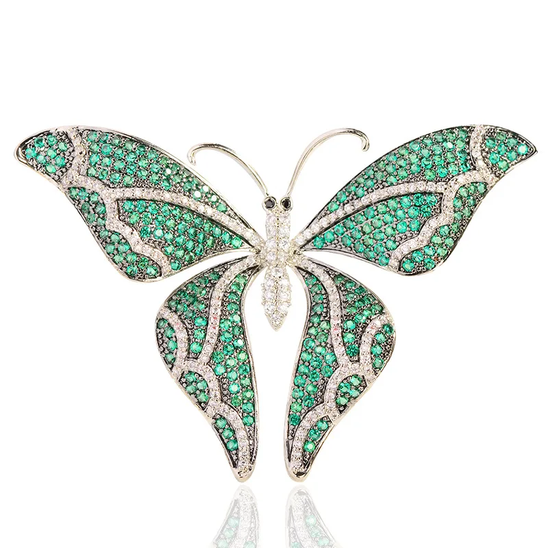 OKILY Retro Butterfly Brooch Pins Zirconium Temperament Corsage for Women Coat Fashion Accessories Pins Ornament Wedding Gift