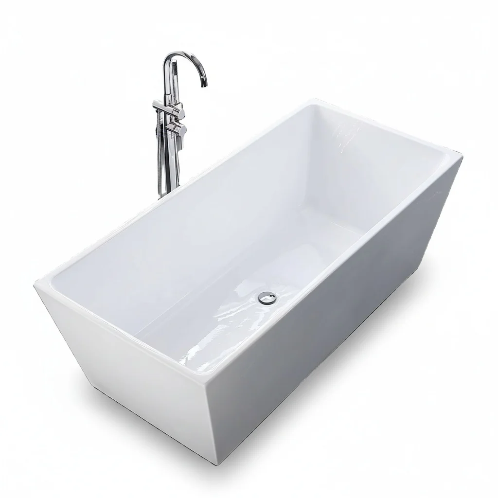 

Freestanding Acrylic Bathtub, CUPC Certified Modern Soaking Tub, 1705x805x580mm/67x31x22inch, Seamless Pure Acrylic Indoor Tub