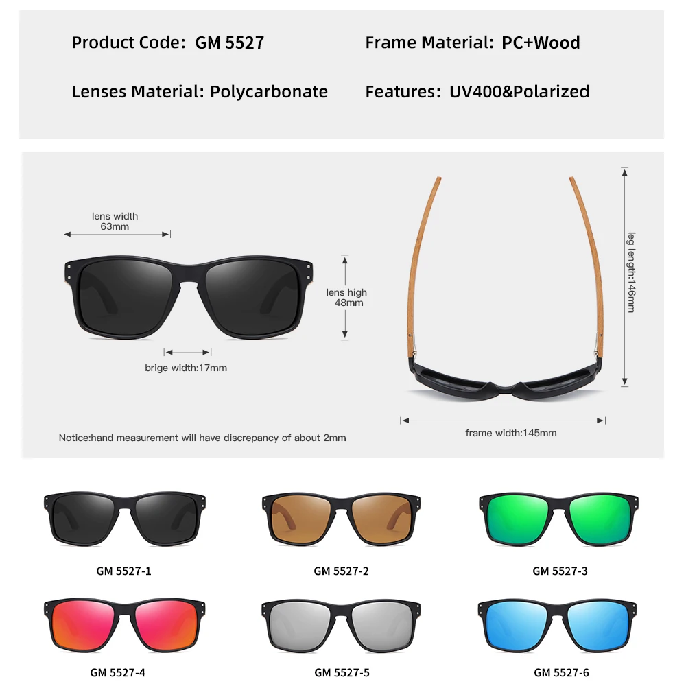 XSW marca diseño madera de haya gafas de sol hechas a mano hombres gafas polarizadas conducción al aire libre gafas de sol bisagra reforzada 5527