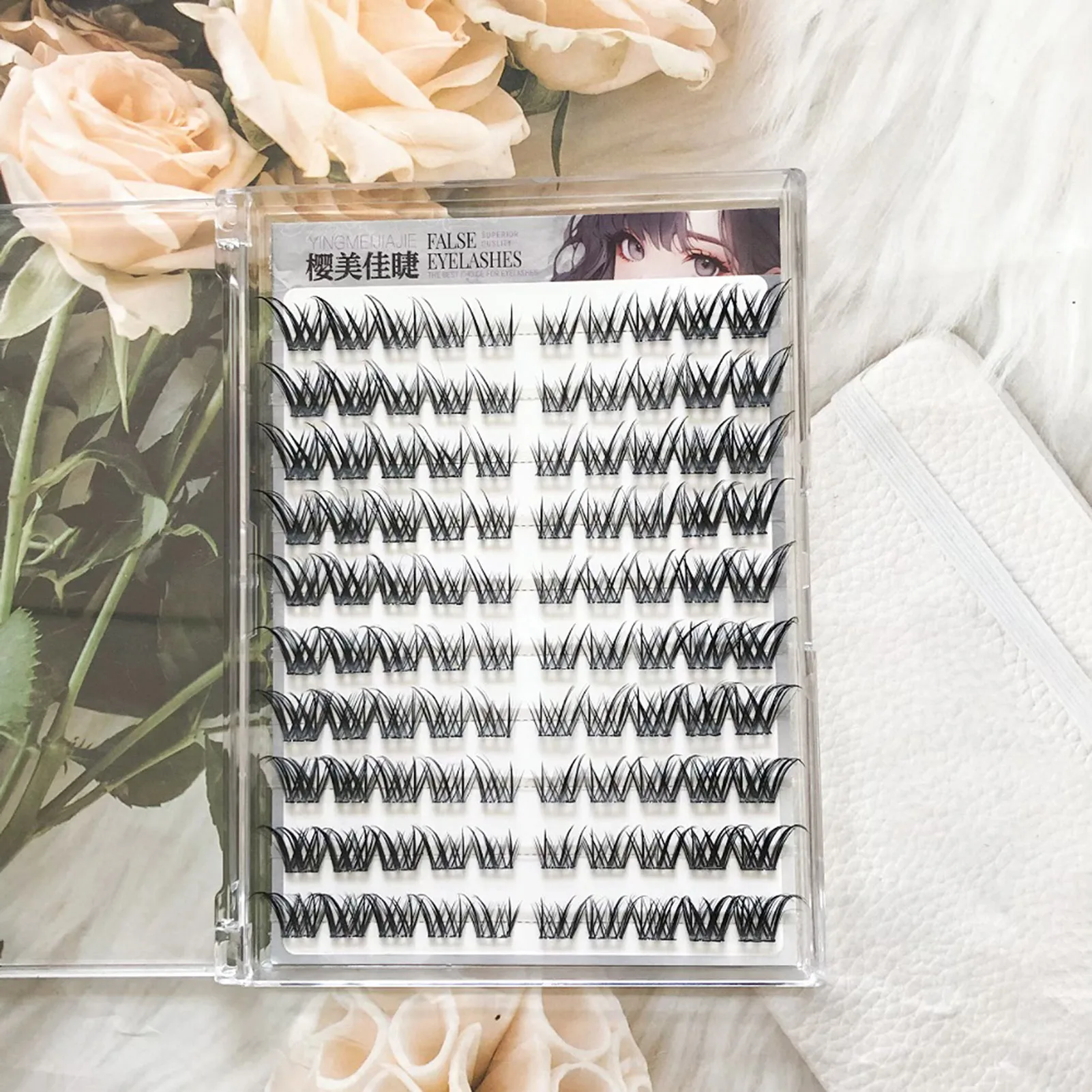 False Eyelashes Soft Fiber Natural Look Self-Adhesive Glue-Free Lashes Natural Wispy Eyelash Extension Enlarge Your Eyes