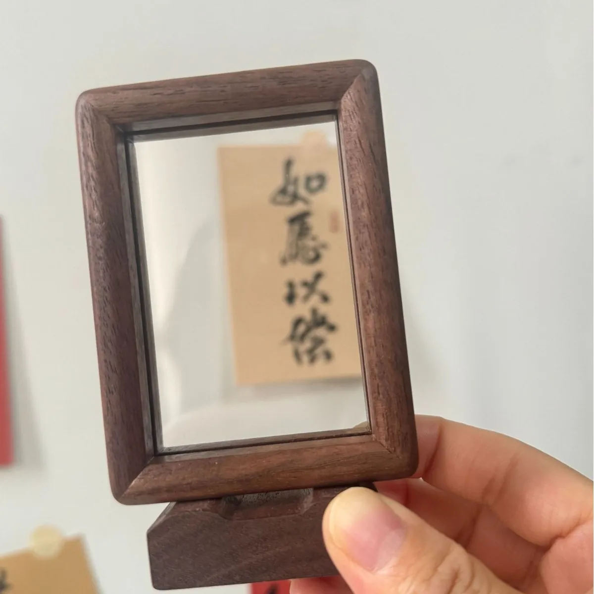 Premium Solid Black Walnut Double-Sided Magnetic 6-inch 3-inch Picture Frame A4 Display Frame for Photos and Artwork Home Decor
