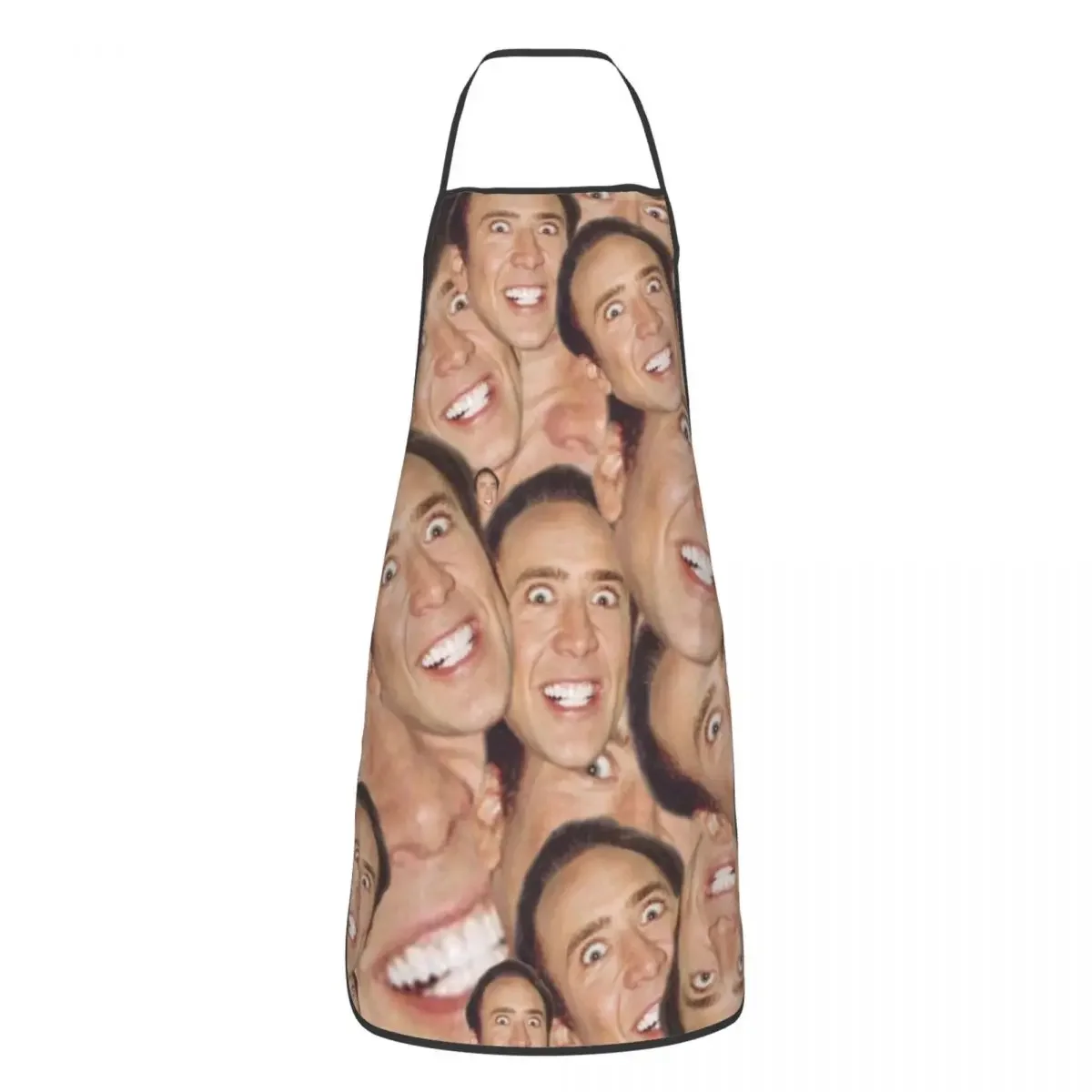 Nicolas Cage Face Collage Design Apron Men Women Funny Meme Unisex Kitchen Chef Bib Tablier Cuisine Cooking Baking Gardening