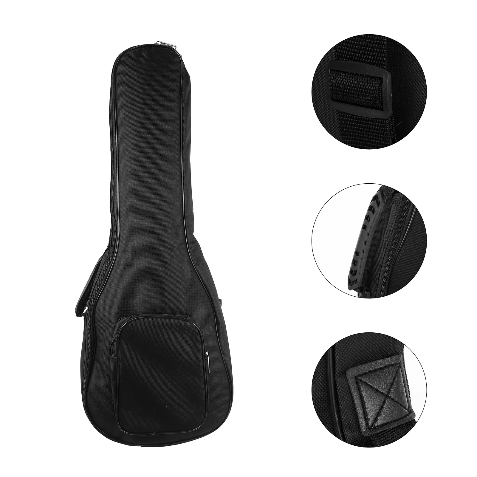 

Suitcase Guitar Backpack Ukulele Carry Pouch Sponge Padded Bag for Thickened Black with Pockets Small