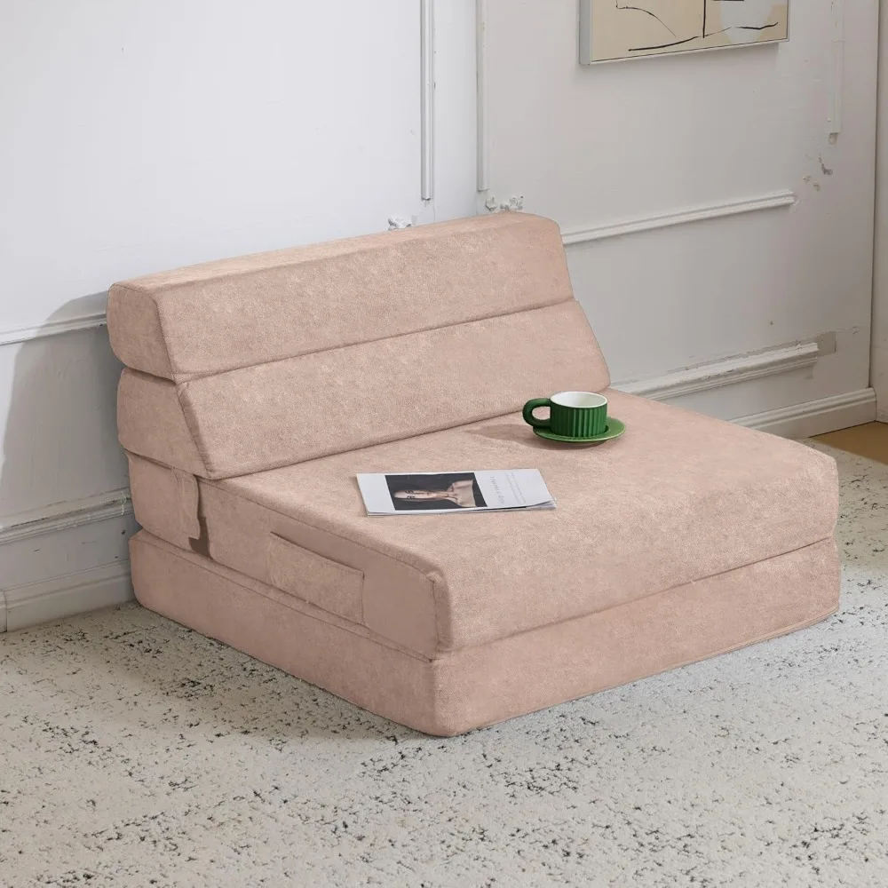 

Folding Sofa Bed Foldable Mattress Luxury Miss Fabric Sofa Bed Floor Mattress Floor Couch, Chair Bed Couch Futon Mattress
