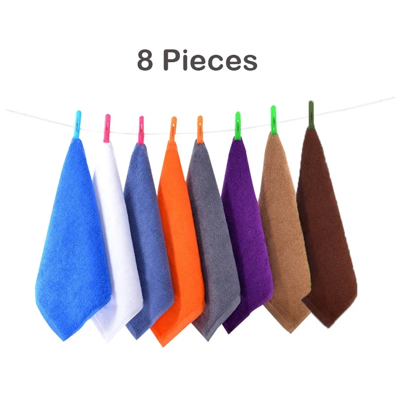 8 pieces 30x30cm 100% Cotton Hand Towel for Hotel Wholesale Absorbent Soft Face Towel for Children Corporate Gift Drop Shipping