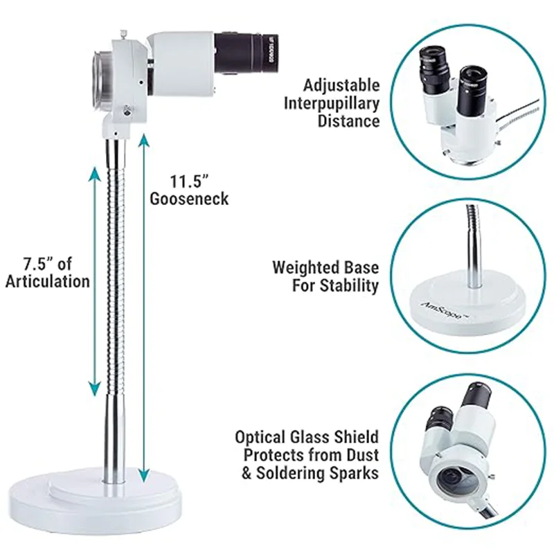 Microscope Microscope- Stereomicroscopes 360 Revolve 8X Magnification Binocular Stereo Microscope for Electronics Repair