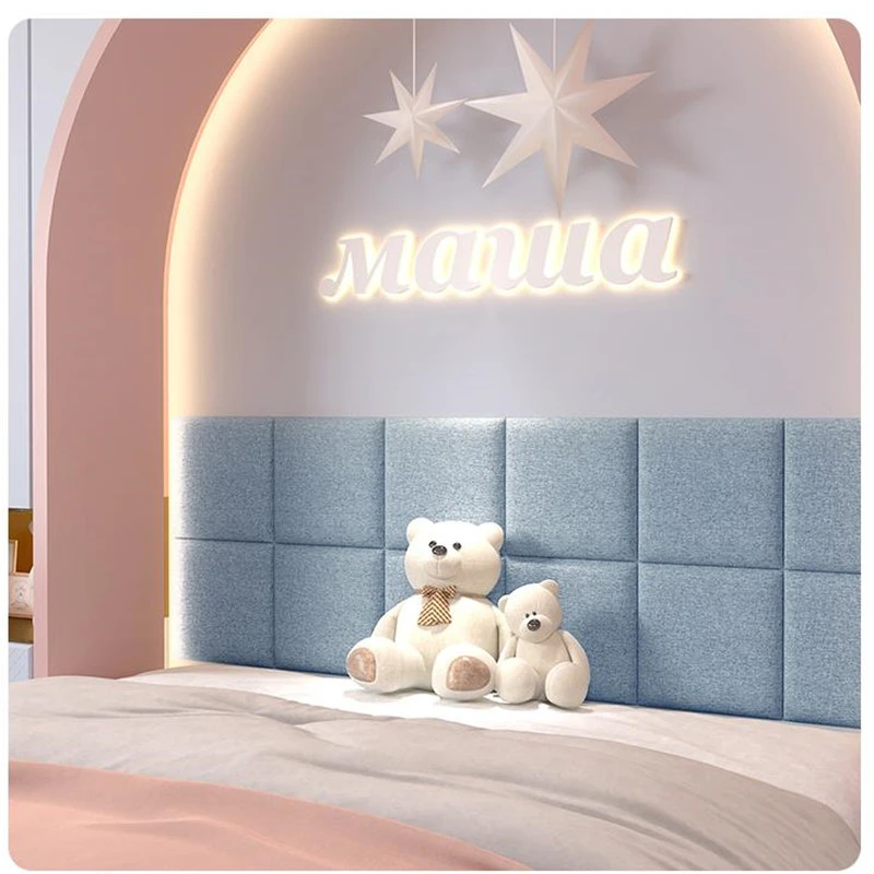 

Bed Headboard 3D Wall Stickers Bedroom Decor Headboards Kids Room Anti-collision Tete De Lit Cabecero Cama Wall Decor Panels