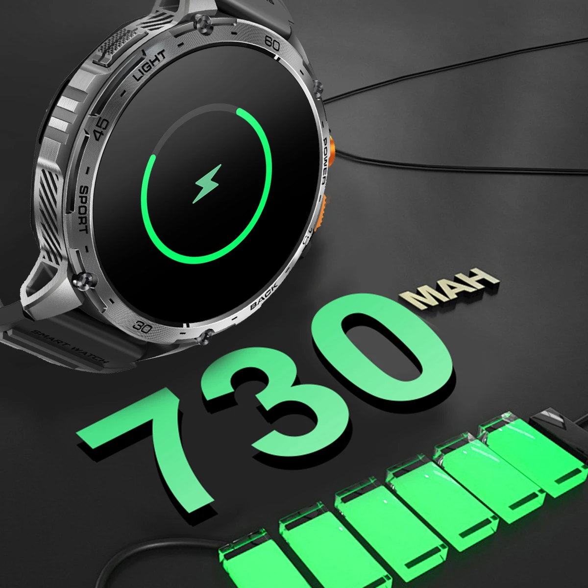 1,75-дюймовый AMOLED-экран для мужчин и женщин, уличный фонарик, умные часы с синим зубом, спортивный фитнес-трекер, монитор здоровья, умные часы