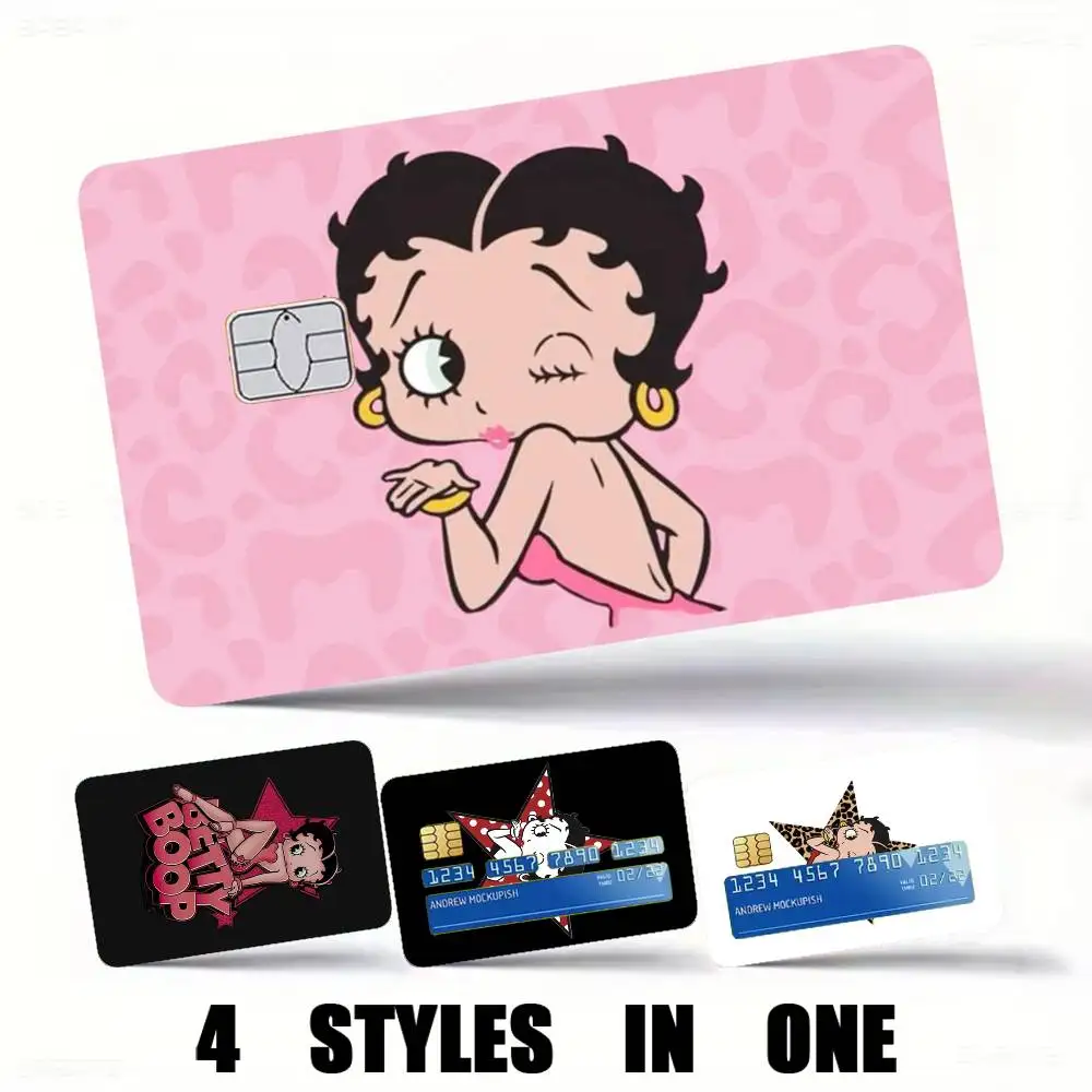 Hot Cartoon Betty Boop-p Credit Card HD Stickers Premium matte film effectively prevents fingerprints