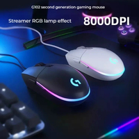 Logitech G102 USB Wired Gaming Mouse 2nd Generation Ergonomic Gaming Mouse 6 keys 8000 DPI Mouse RGB backlit Gaming