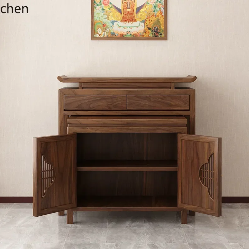Offering Table Incense Altar - Home Use Solid Wood Buddhist Modern Minimalist Combination Table - Shrine TableN10