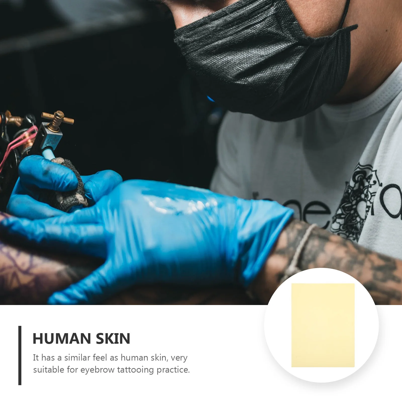 

10Pcs Silicone Tattoo Practice Skin Khaki Fake Thick Durable Embroidered Practice Sheets for Tattoo Training Artists