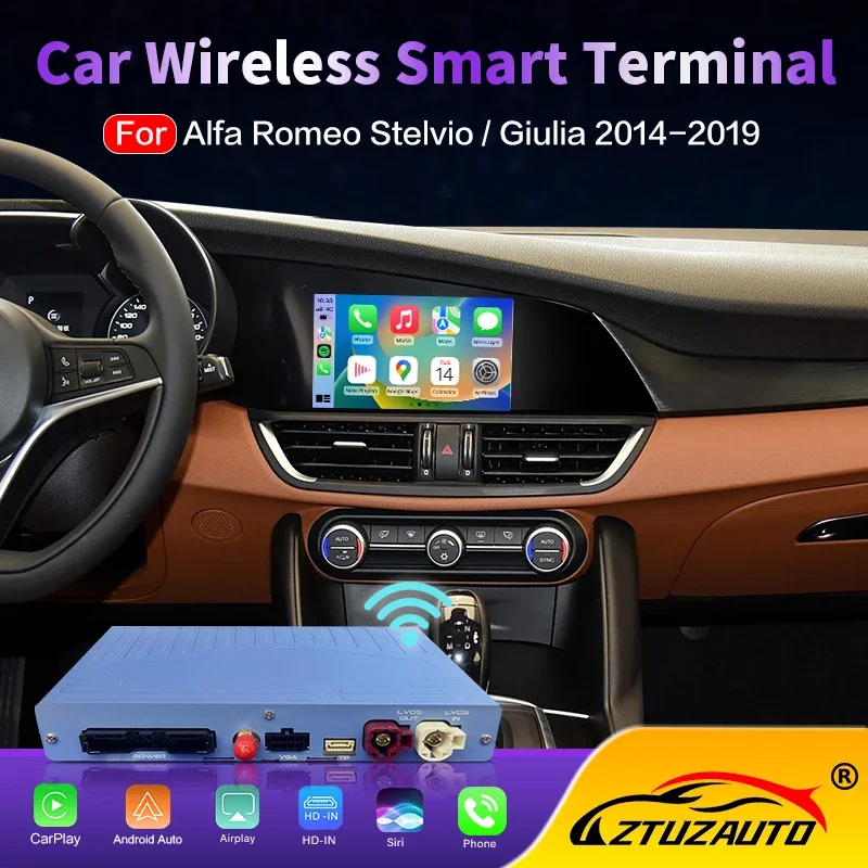 Newest Wireless Carplay for Alfa Romeo Stelvio & Giulia 2014-2019 Models Android Auto Mirror Link AirPlay Car Play Function