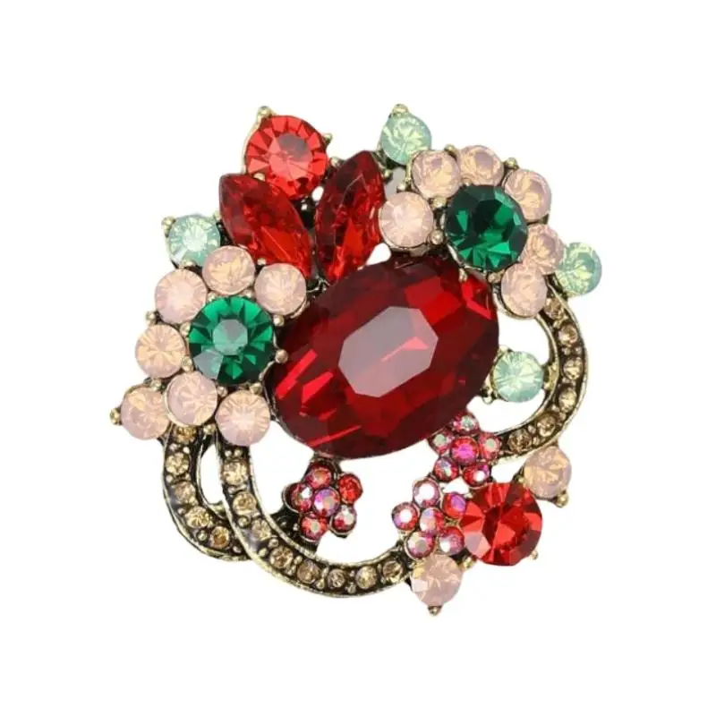 Fashion Crystal Flower Brooches For Women Clothing Coat Casual Jewelry Accessries Gifts #5