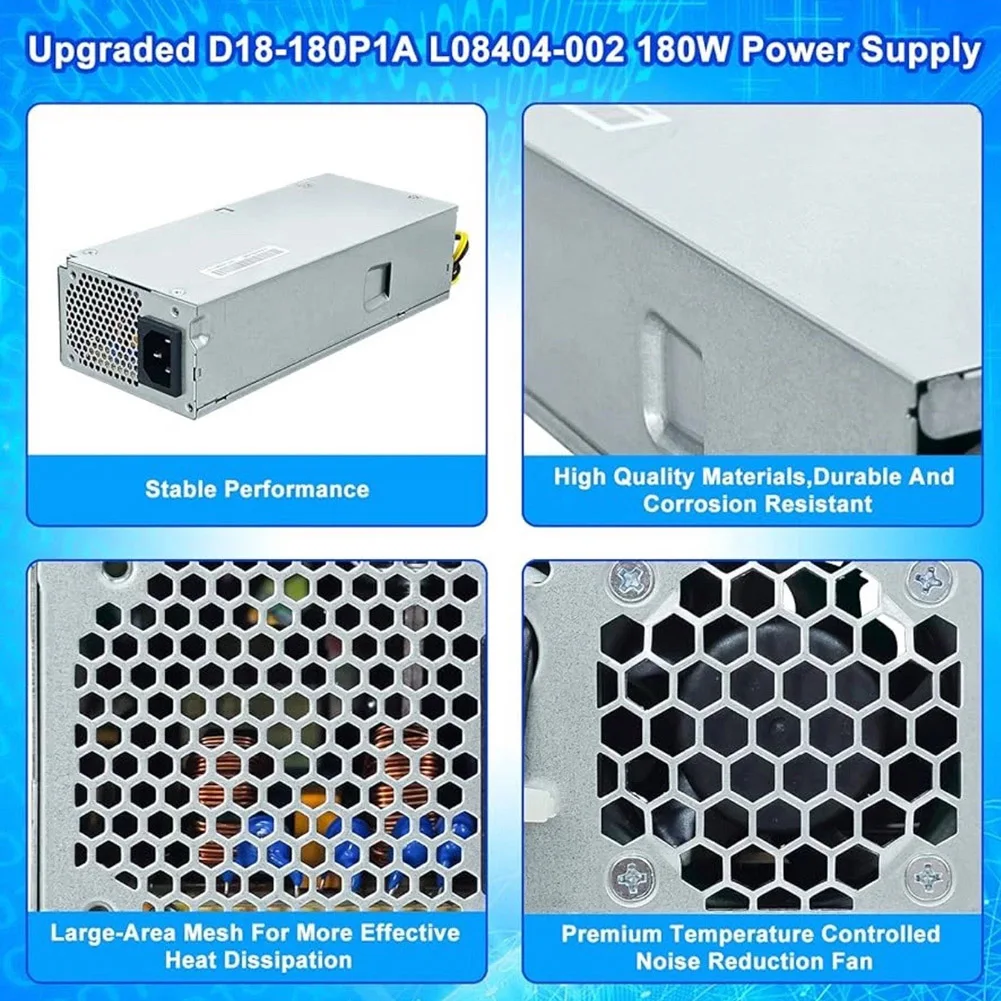 مصدر طاقة 180 وات متوافق مع HP 280 G3 400 SFF PA-1181-3HB موديل L08404-002 مجهز بموصلات 4+4+7 Pin