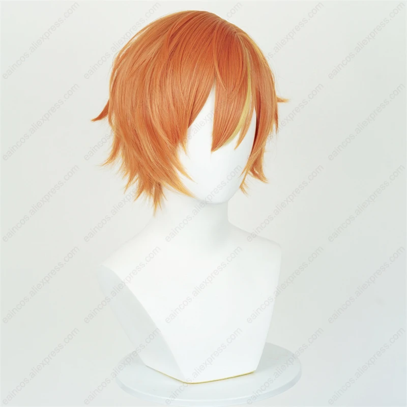 Anime Akito Shinonome Cosplay Wig 30cm Orange Short Wigs Heat Resistant Synthetic Hair