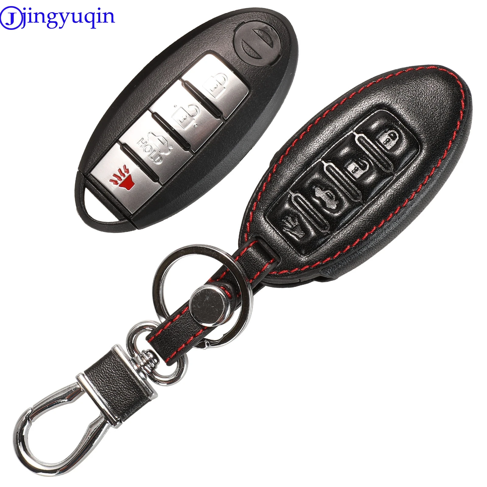 jingyuqin Remote 3/4 Leather Key Case Cover For nissan Qashqai J11 x-trail T31 T32 Protect Vampira Pathfinder Murano Teana Juke