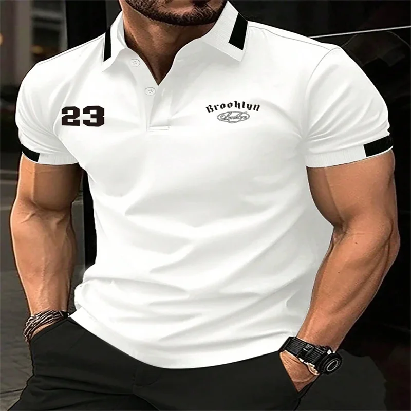 Manfinity Mode Men's Horse Print Clothing Puzzle Polo Shirt Manfinity Dauomo Men's Polo Shirt Ribbed, Casual Simple F - Image 6