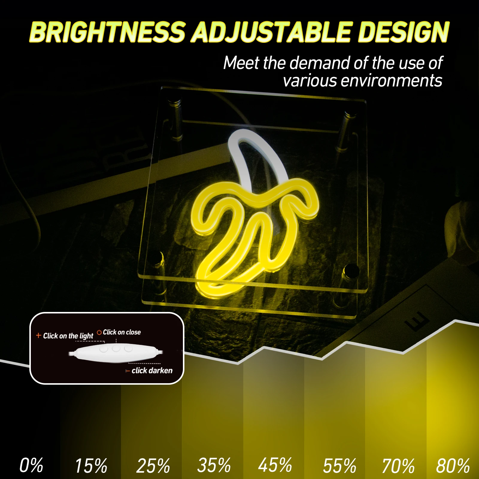 Banana Shape Neon Light Signs light with base Room hotel desk Decor Lamp LED Art Neon Night Lights Hanging Led Lamp for Party