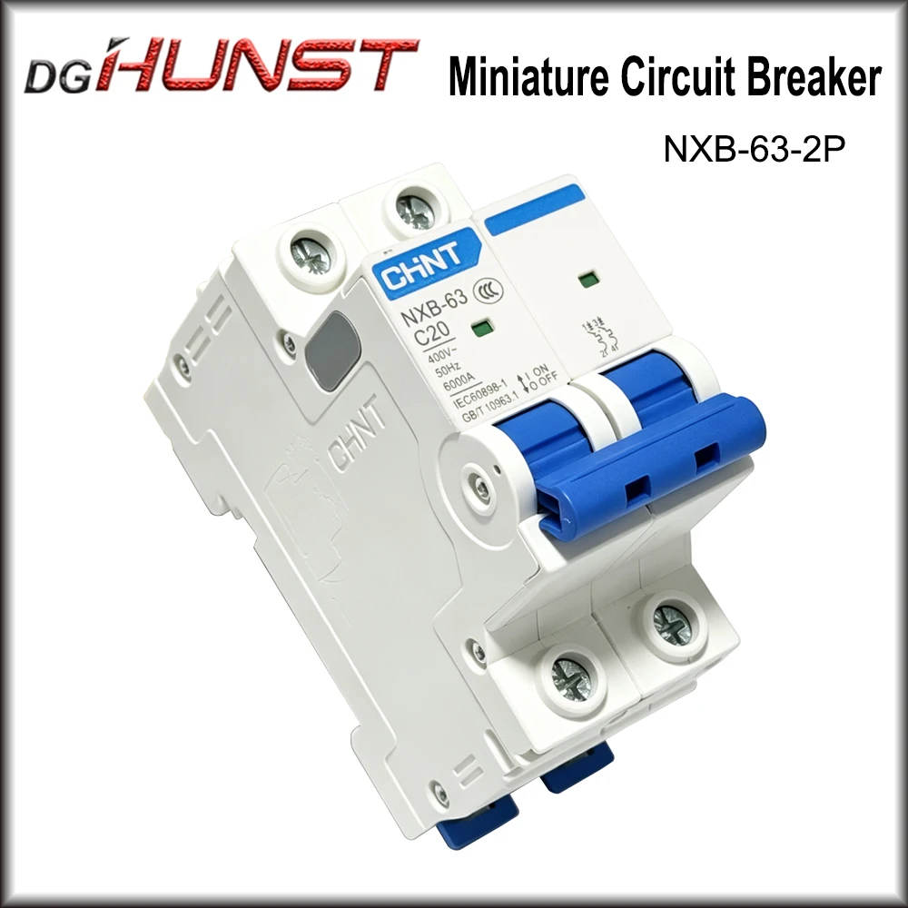 HUNST CHNT NXB-63 2P Miniature Leakage Protector 3A-63A Household Industrial Air Circuit Breaker Switch