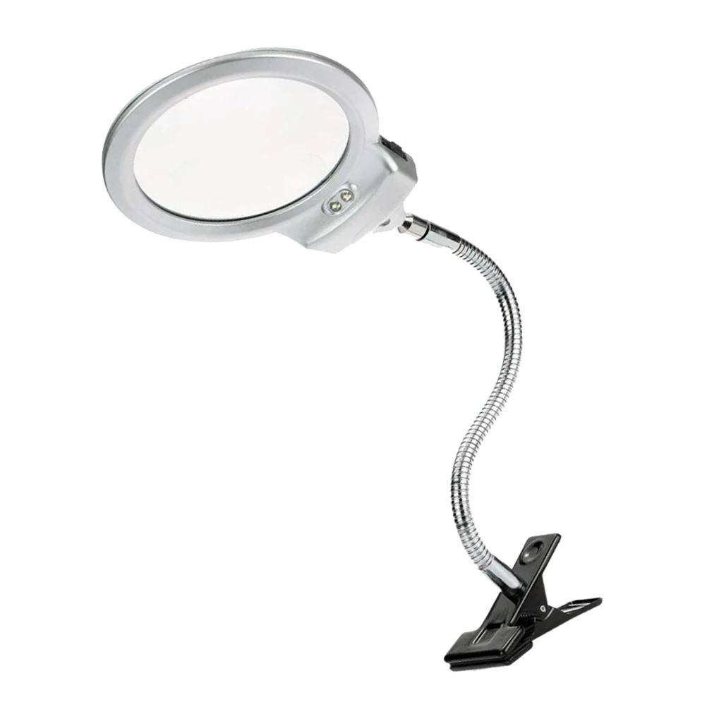 

Adjustable Clamp Magnifying Glass LED Desk Lamp for Reading Studying Sewing Cross Stitch Jewelry Making Repairing Clip On Book