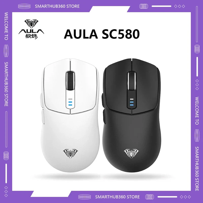 

Aula SC580X SE Pro 2,4 г Беспроводная игровая мышь для киберспорта PMW3325 Длительный срок службы батареи Индивидуальная эргономичная мышь Компьютерные аксессуары