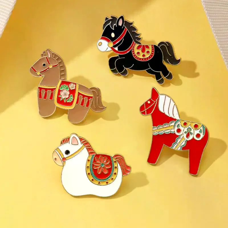 

Unisex Horse Zodiac Enamel Pony Brooch Pin Unique Gift Idea Fashion Accessory for Clothing And Backpack