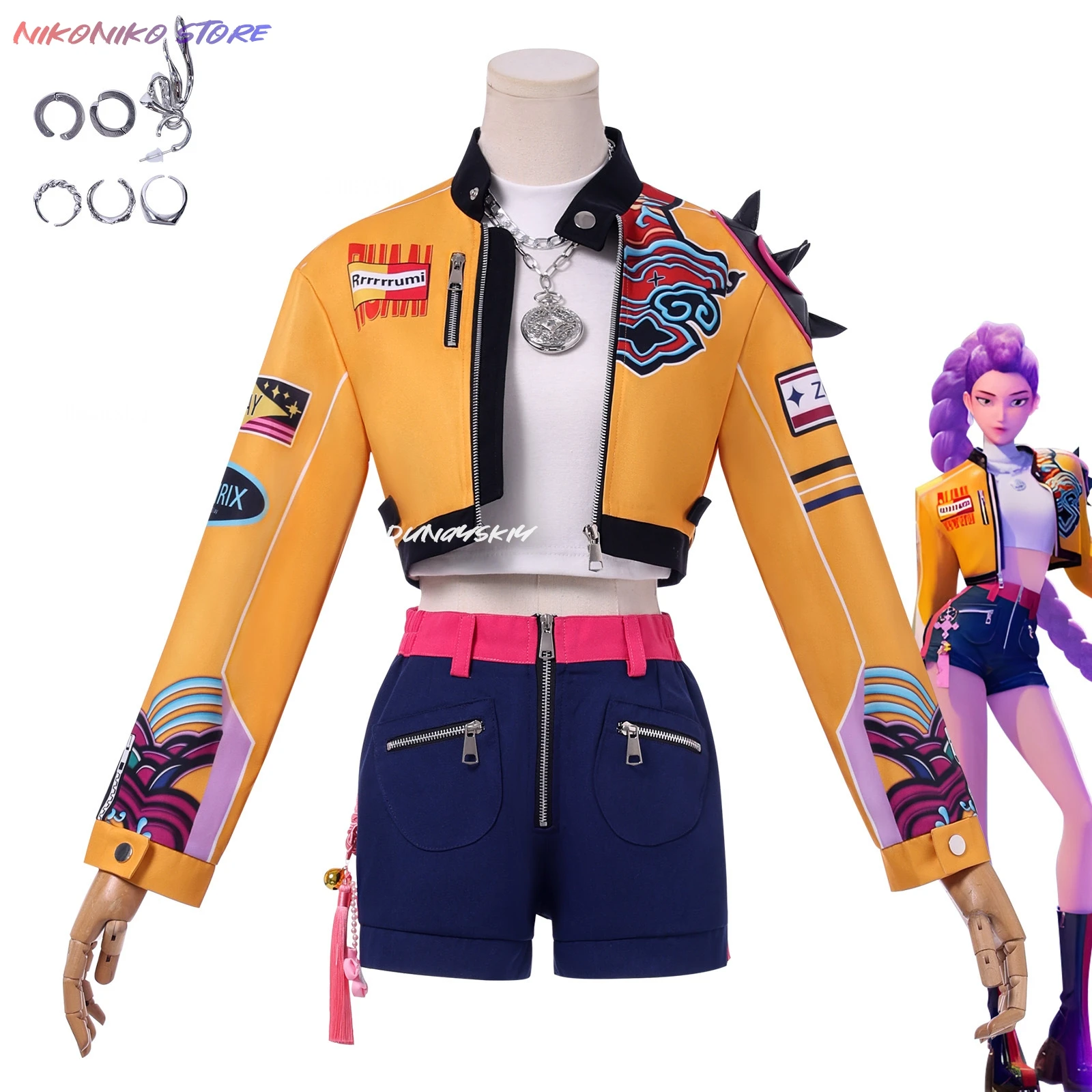 K-Pop ميرا رومي زوي شيطان الصيادين المرحلة تأثيري الملابس ازياء هالوين فتاة مجموعة المعبود لعب الأدوار 2025 فيلم المرأة مثير الزي