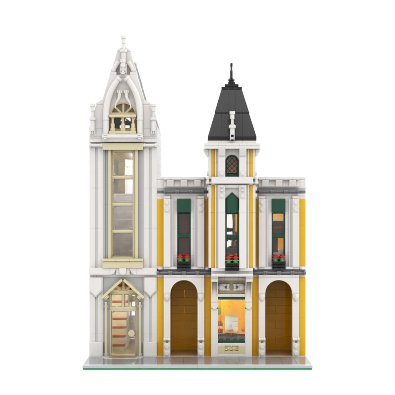 Street view modelo moc tijolos de construção estilo ocidental arquitetura tecnologia modular crianças presentes do feriado montar brinquedos terno