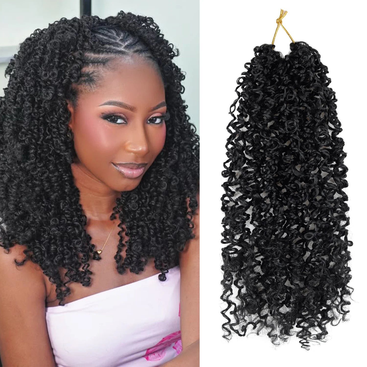 12 Inch Yanky Twist Crochet Hair Pre Looped Yanky Twist Synthetic Spring Twist Crochet Hair Pre Twisted Crochet Synthetic Hair