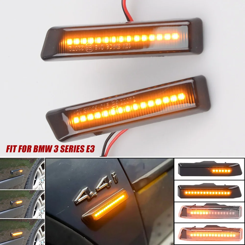 Penutup Mata Air Mengalir untuk BMW X5 E53 3 Seri E36 LED Lampu Sinyal Belok Dinamis Penanda Samping Indikator Cermin Pengulang