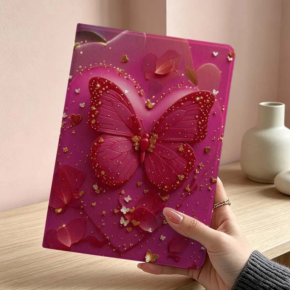 

Red butterfly Art Pattern Soft For Samsung Galaxy Tab S11 S10 S9 S8 S7 S6 A11 A9 A8 Ultra Lite FE Plus Foldable Tablet Case