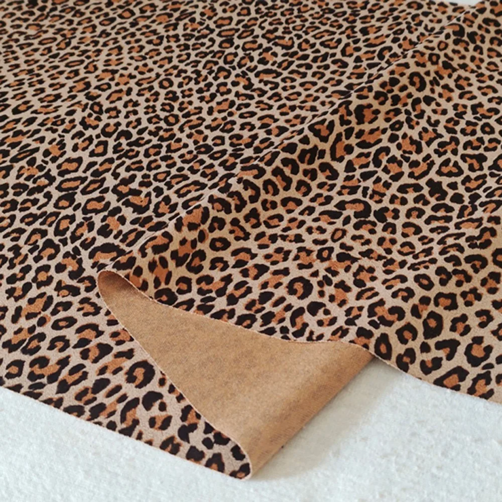 Tela de Gamuza con Estampado de Leopardo para Ropa, Fundas de Sofá, Manualidades, DIY, Tela para Costura, Material de Costura