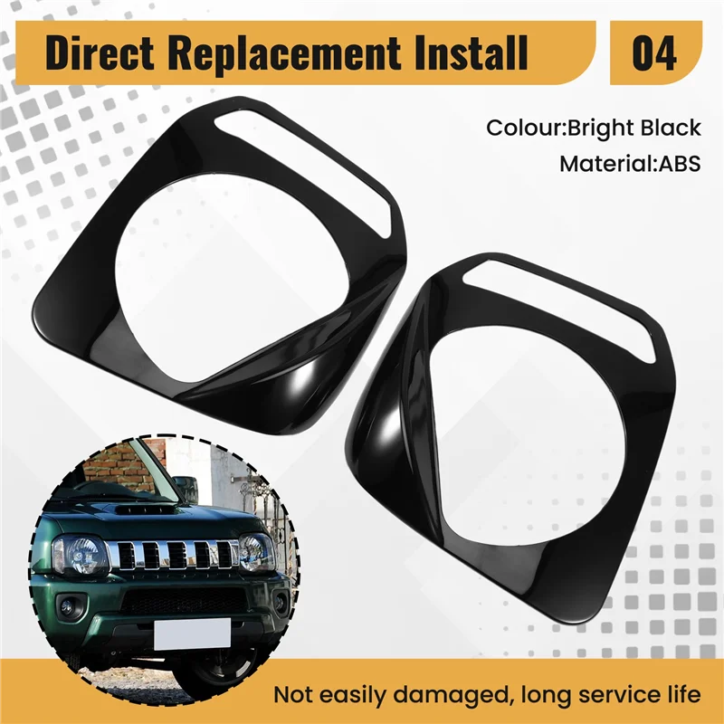 AT92-سيارة العلوي غطاء المصباح العلوي حامي الإطار الكسوة ملصق اكسسوارات السيارات التصميم لسوزوكي جيمي 2007-2017